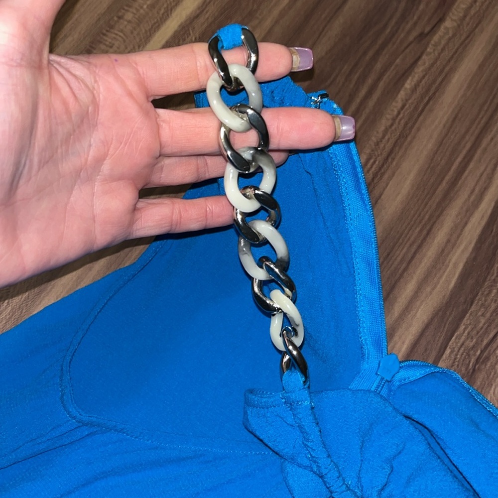 Michael Kors chain-link blue mini halter dress - Picture 9 of 13